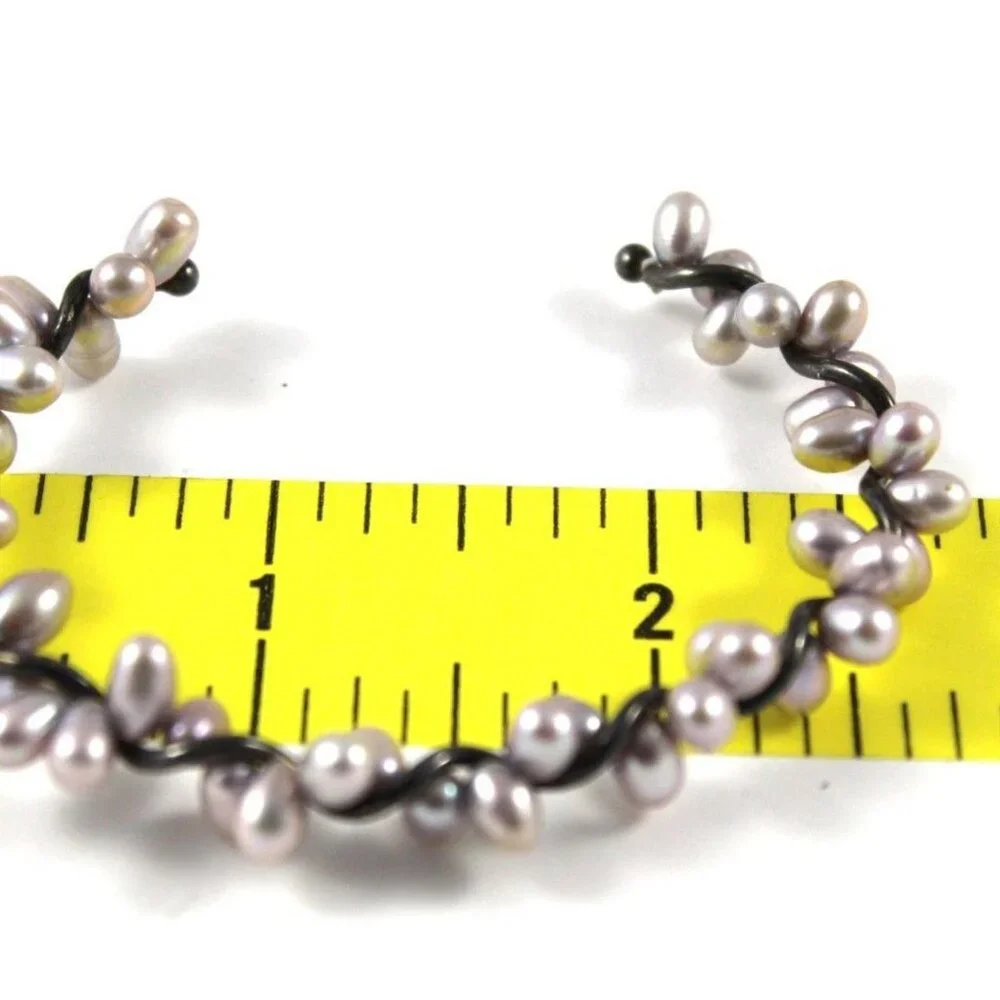 Elegant Freshwater Pearl Open Cuff Bracelet